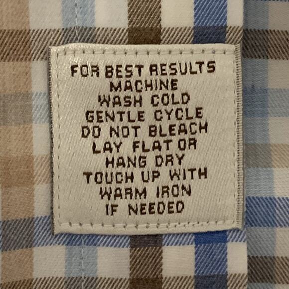 Men's PETER MILLAR Size L Plaid Button Down Checked Shirt 100% Cotton Multicolor - Picture 7 of 7